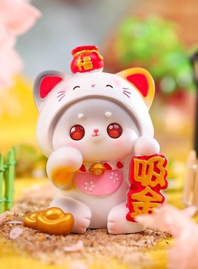 招财猫咪小摆件高级感小众八方来聚财发财办公室电脑桌装饰寓意好