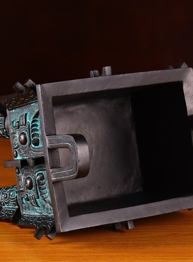 青铜鼎四方鼎香炉落地摆件西周兽面E纹方鼎洛阳鼎博物馆定制开业