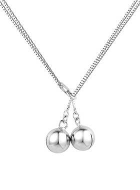 双层可叠带铃铛项链女气质设计感小众2023年新潮百搭简约锁骨链