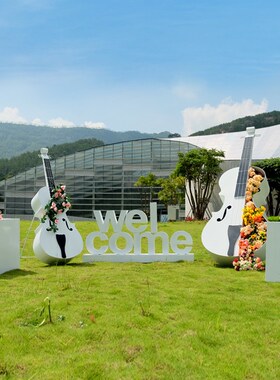 大提琴摆件售楼处欢迎回家公w园小区草坪音乐节婚庆美陈装置大摆