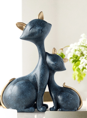 高级新婚礼物送新人轻奢闺蜜结婚摆件现代简约电视柜招财猫装饰品