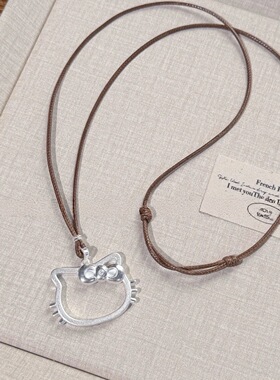 可爱简约hellokitty镂空kt猫项链