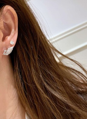 轻奢高级感拉丝镶钻小天鹅项链