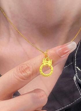 在逃公主平安扣花环吊坠项链女