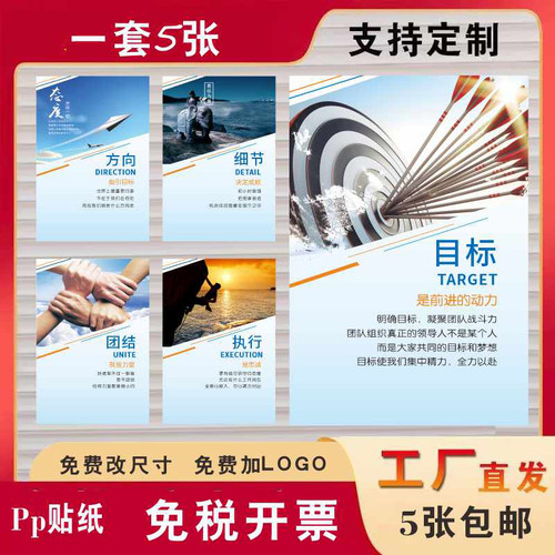 企业文化墙贴纸激励标语办公室挂画公司企业文化墙装饰画会议室 - 图1