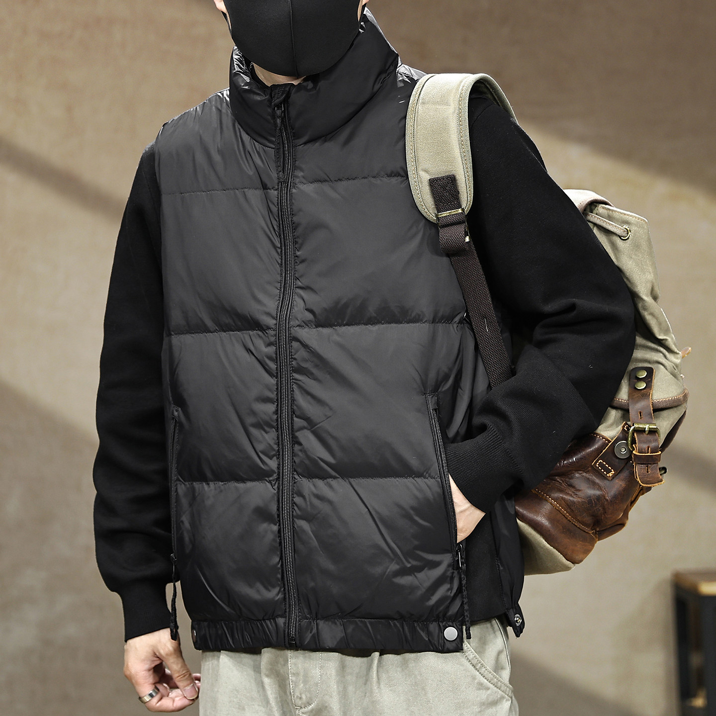 羽绒服马甲男款2025冬季新款轻薄保暖90鸭绒男士潮流外套秋冬大码,淘宝优惠券,粉丝福利购,淘宝优惠卷