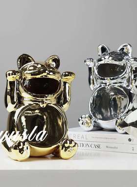 可爱XGK招猫财入厅进门玄关柜户钥匙收纳客办公室前台柜软装饰品