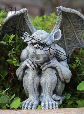 园货杂树庭院小花摆件脂小怪兽恶魔像创意动物园艺装饰品10022888