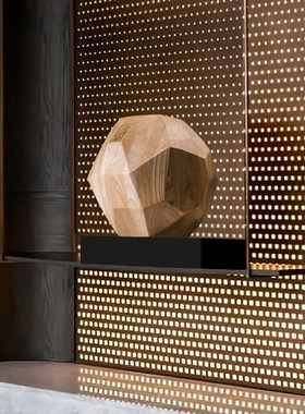 创意多边形木质工艺品酒店售楼处样板房玄关装饰摆件几何艺术摆放