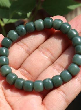 方言特惠精品新疆蓝玉沙枣青籽料手链9mm男女老型手串仅剩三条N
