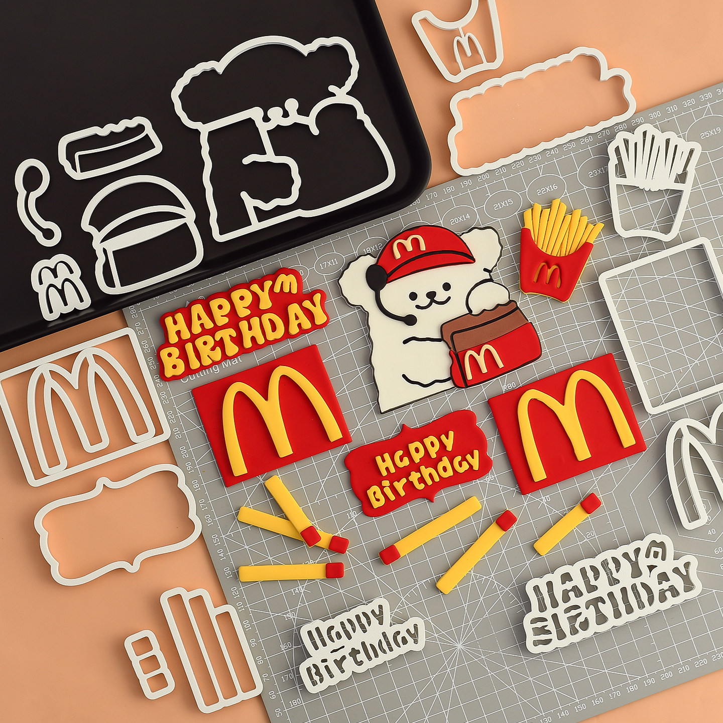 糖堡森林外卖小狗翻糖切模麦当劳M记蛋糕装饰diy烘焙模具塑料压模,淘宝优惠券,粉丝福利购,淘宝优惠卷