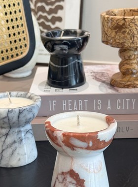 70g花果调天然大理石香薰蜡烛欧式复古法式浪漫氛围感装饰摆件