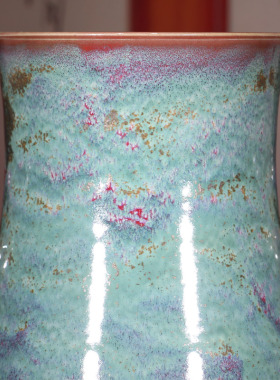 禹州神垕钧瓷摆件李亚飞大师纯手工鹿头尊中式陶瓷家居博古架装饰