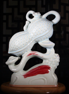 钧瓷家居客厅办公室装饰摆件一生如意陶瓷祝福如意平安送礼品摆件