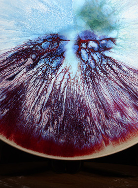 钧瓷装饰书架摆件意境大小赏盘陶瓷摆盘客厅酒柜墙面挂盘工艺赏盘