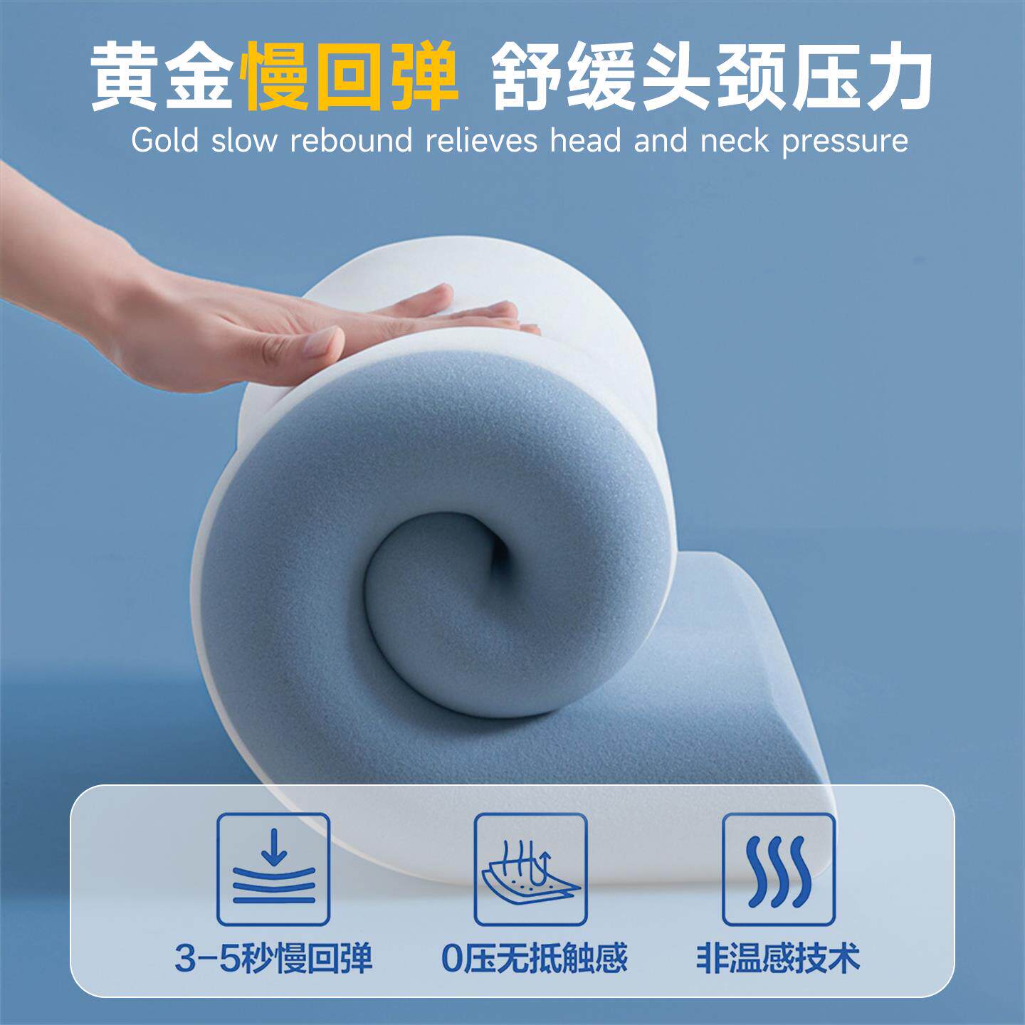 A类抗菌记忆棉枕头枕芯护颈椎助深睡记忆枕不塌陷酒店同款睡眠枕 - 图1