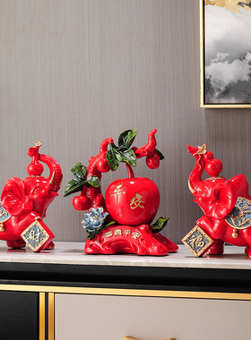 招财大象摆件一对家居装饰品欧式客厅玄关酒柜吉祥乔迁结婚送礼物