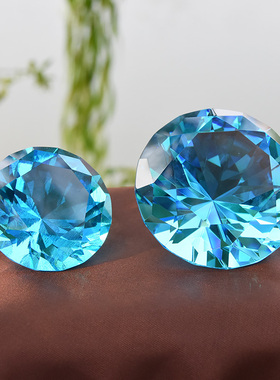 创意水晶钻石摆件湖兰色