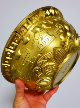 聚宝盆黄铜深雕立体雕刻摆件各种型号铜器工艺品装家居装饰品