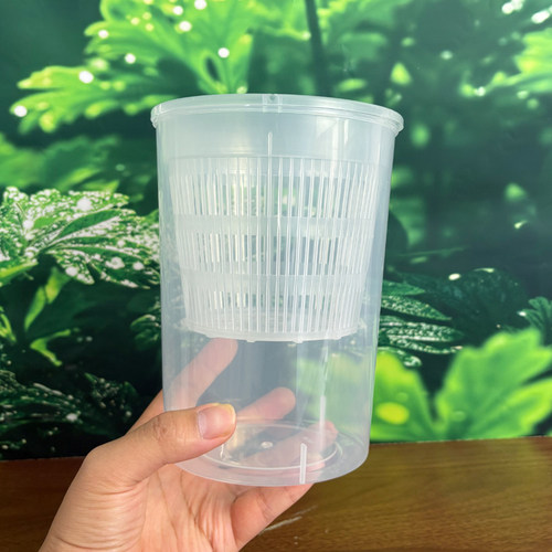 塑料花盆半透气外盆蝴蝶兰花套盆控根家用高透明水培镂空石斛花盆 - 图2