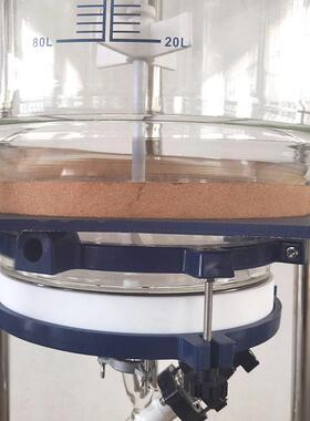 固相反应釜实验室双层玻璃反应釜数显搅拌砂芯过滤釜5L50L100L