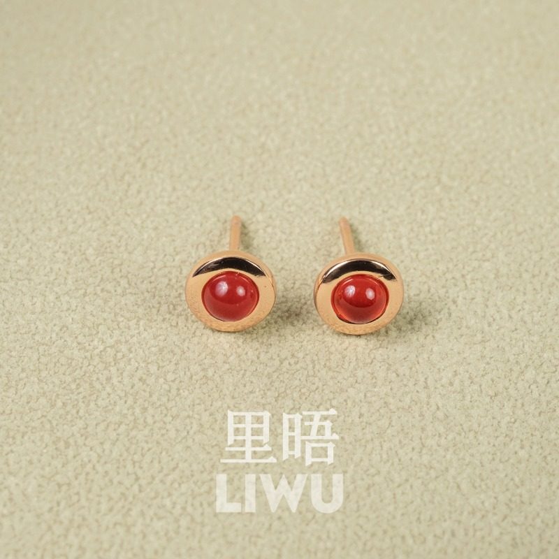 里晤S925纯银镀金红玛瑙耳钉新中式显白 送女友闺蜜 新年春节礼物,淘宝优惠券,粉丝福利购,淘宝优惠卷