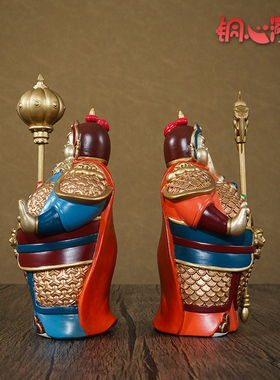 铜心满福黄铜门神摆件