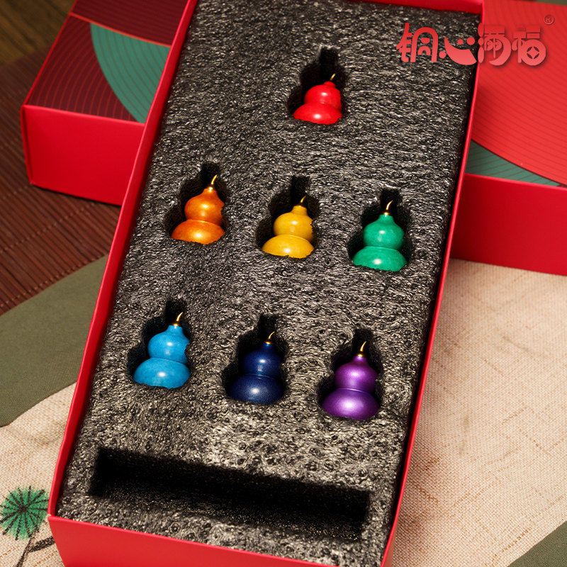 铜摆件《七彩葫芦》工位铜摆件 家居装饰工艺品礼盒挂件中秋礼物,淘宝优惠券,粉丝福利购,淘宝优惠卷