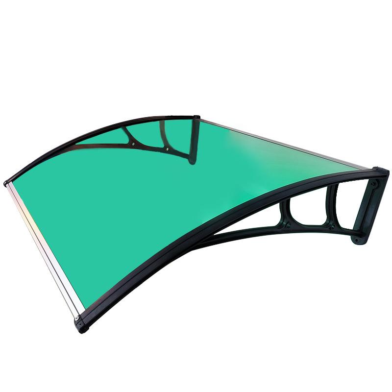 PC铝合金雨棚静音防风挡雨遮阳户外阳台屋檐家用厚墙上支架雨篷 - 图3