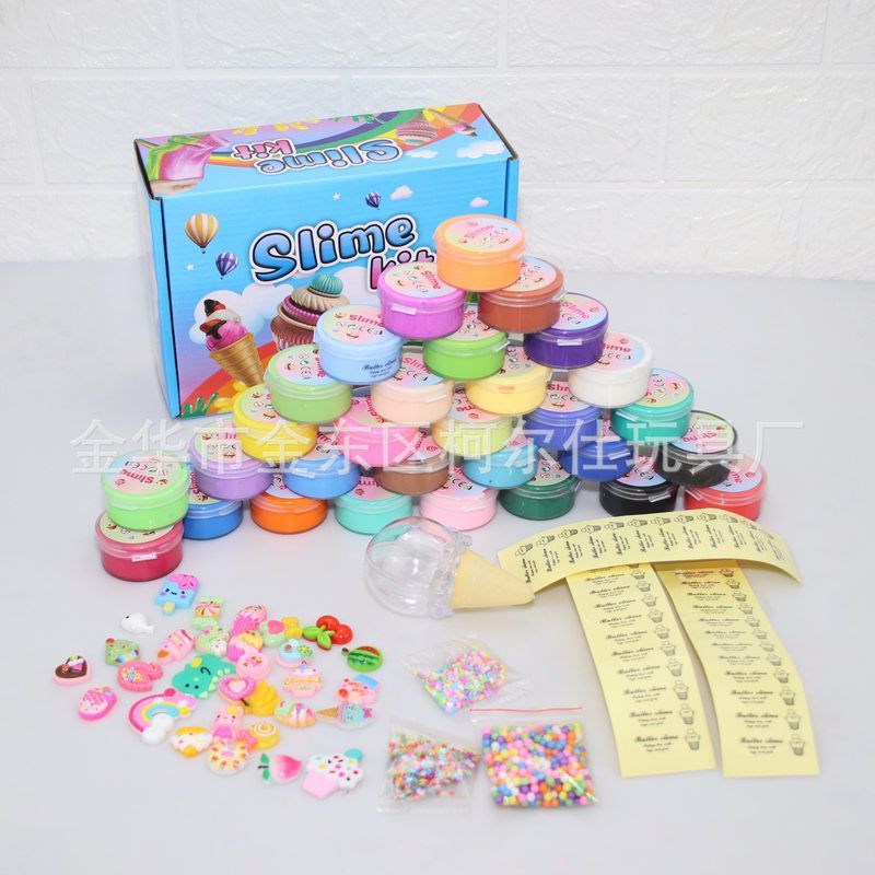 30pcs 30ml史莱姆棉花泥泡芙胶玩具彩泥套装亚马逊批发 Slime kit - 图1