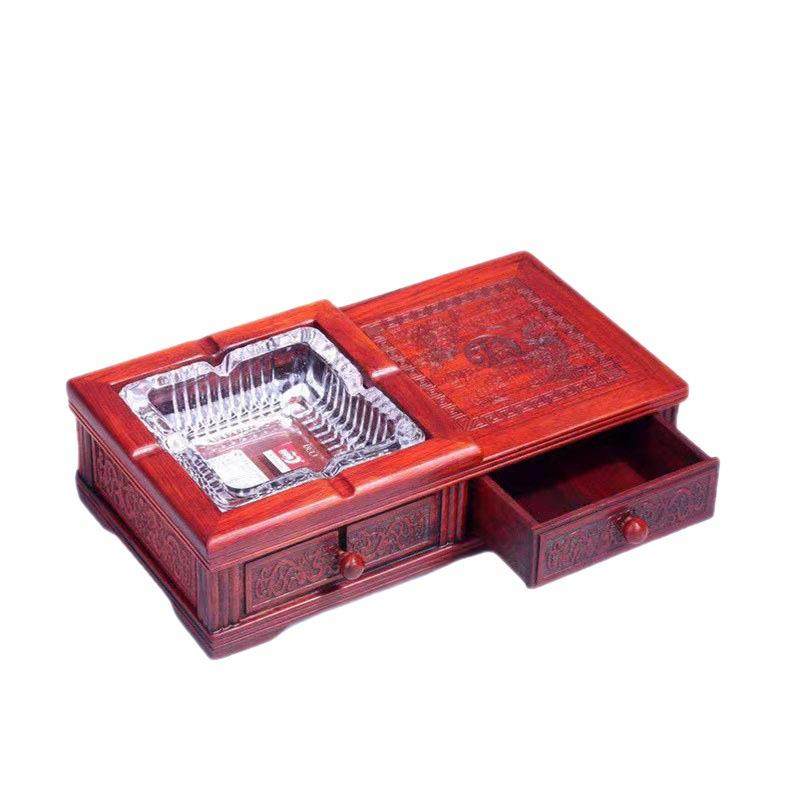 大红酸枝烟灰缸实木质中式家用客厅装饰烟缸复古创意玻璃烟灰缸,淘宝优惠券,粉丝福利购,淘宝优惠卷