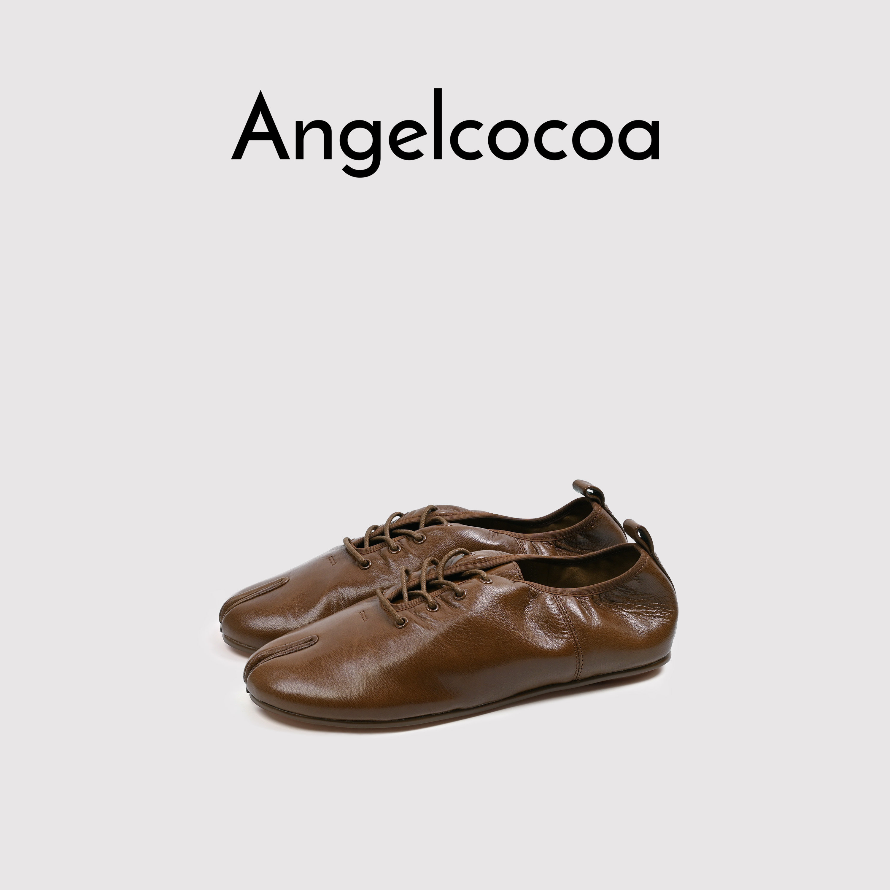 日本Angelcocoa丑萌复古分趾鞋女平底单鞋软底舒适系带猪蹄鞋,淘宝优惠券,粉丝福利购,淘宝优惠卷