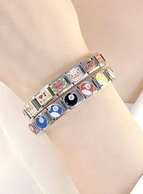 Hapiship钛钢模块手链DIY小众女