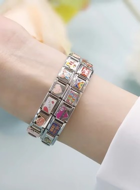 Hapiship动物拼接模块手链DIY女
