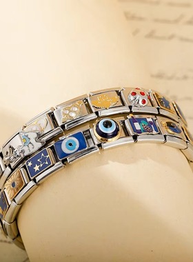 意大利风格模块手链钛钢现速发货