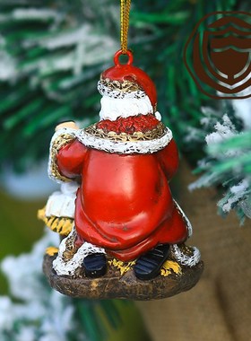 圣诞老人提灯挂件圣诞树装饰圣诞节装饰礼物树脂工艺品装饰摆件