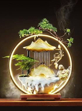 轻奢循环流水摆件创意乔迁新居开业礼品领导办公室商务公司艺术品