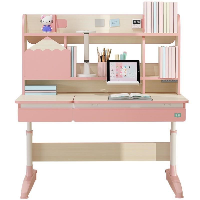 Children's room study table, primary school student desk, home writing desk, adjustable lift table, solid wood desk and chair set