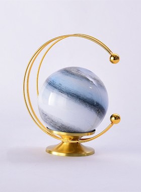 后现代玻璃家居工艺品样板房书房售楼部圆球创意流浪地球摆件