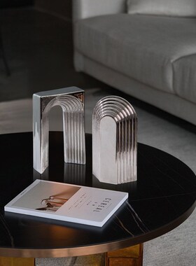 简约现代抽象白色几何摆件客厅玄关办公室样板间家居软装饰品