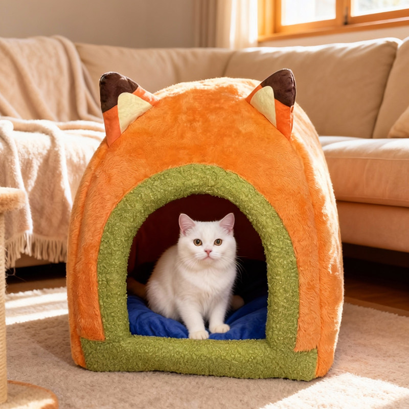 咖家宠物猫窝疯狂爱冬季保暖动物蒙古包半封闭安全感睡窝猫屋城堡,淘宝优惠券,粉丝福利购,淘宝优惠卷