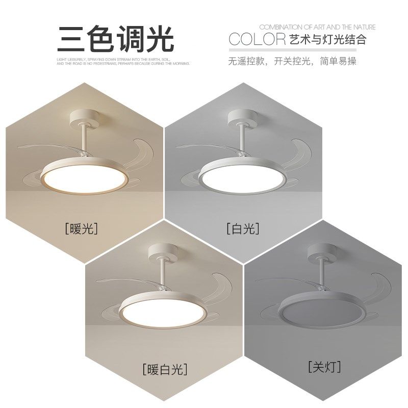 风扇灯简约现代隐形吊扇灯餐厅灯2025新款灯具客厅卧室led吸顶灯,淘宝优惠券,粉丝福利购,淘宝优惠卷