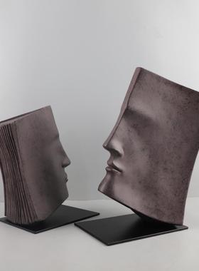 代现简约抽象侧书脸脸树脂摆人1503件客厅卧室玄关酒店书房家居装