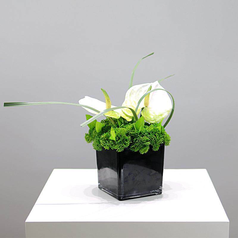 现饰代洽谈花桌艺组合轻奢玻璃板花器仿32真花摆件样房售楼处软装,淘宝优惠券,粉丝福利购,淘宝优惠卷