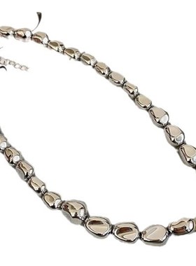 韩国金属夸张小众颈链百搭时尚首饰串珠简约气质项链2023年新款女