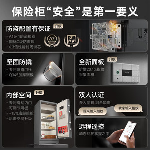 Aipu艾谱豪雅官方旗舰店2025新款防盗灵睿3保险柜指纹新国标认证家用衣柜嵌入式全钢办公室搬不走爱普保险箱