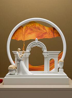 创意沙漏流沙画摆件家居饰品结婚礼物送新人闺蜜现代订婚新婚礼品