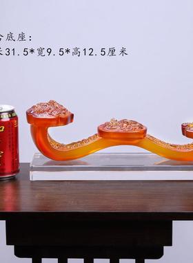 琉璃摆件客厅家居装饰工艺品送闺蜜新婚礼物开业乔迁礼品龙凤如意