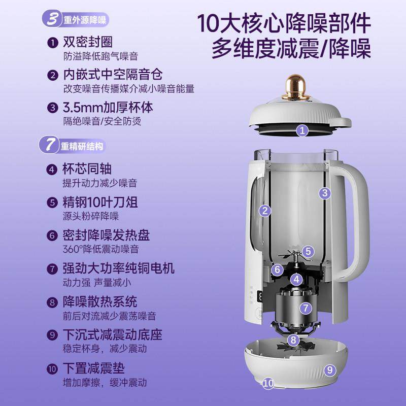德国Desadi破壁机家用全自动静音新款名柔炖花茶多功能豆浆机,淘宝优惠券,粉丝福利购,淘宝优惠卷