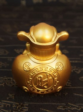 极速黄铜金色财神爷摆件家居摆件复古工艺品摆件酒U柜电视装饰品
